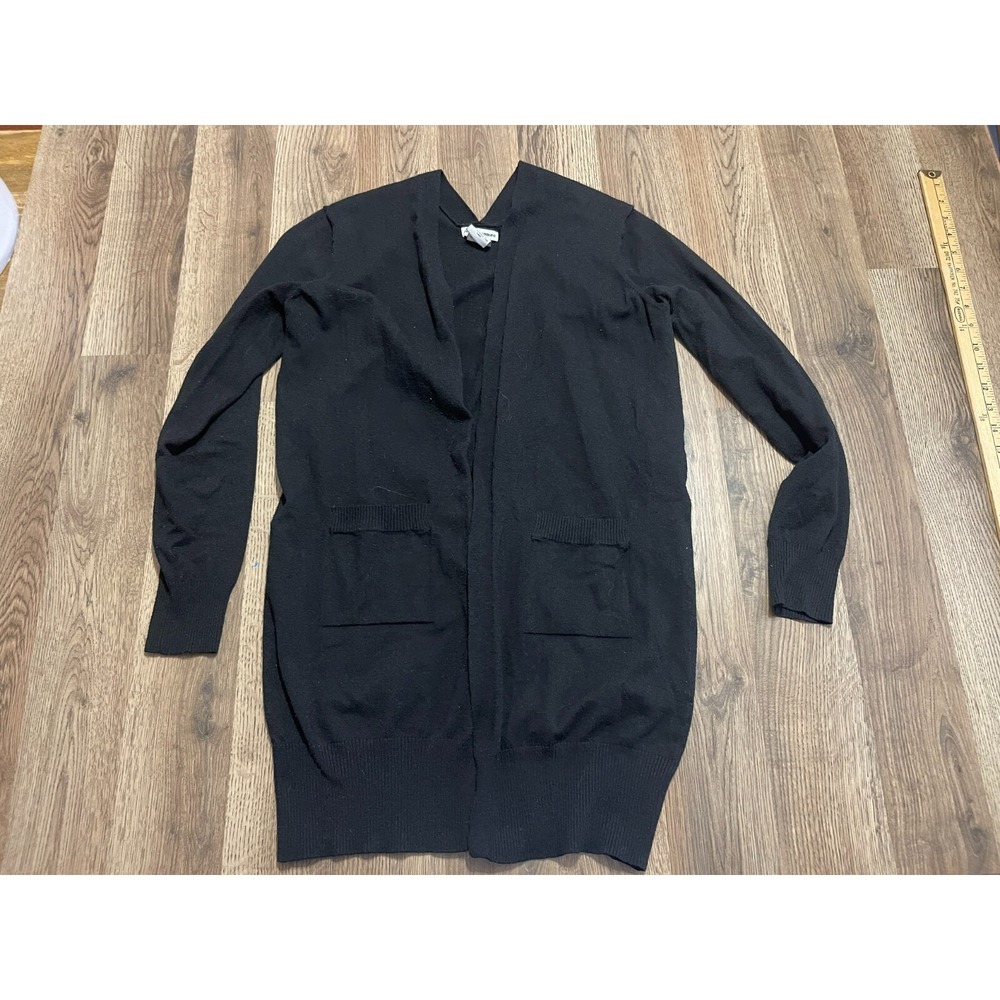 Sweet Romeo Sweater, Women's Size Small, Black, Open Cardigan, Pockets - Picture 1 of 9
